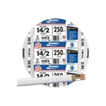 Romex 14-2 Solid White NMW/G Electrical Wire, 250'