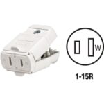 Leviton 15A 125V 2-Wire 2-Pole Hinged Cord Connector, White