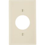Leviton 1-Gang Smooth Plastic Single Outlet Wall Plate, Ivory