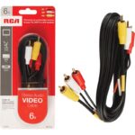 RCA Stereo Audio/Video Dubbing Cable, Black 6 Ft.