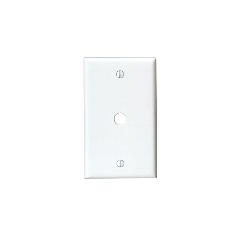 511293.jpg Leviton 1-Gang Plastic White Telephone/Cable Wall Plate - Image 1