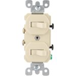 Leviton Single Pole Ivory 15A Quiet Duplex Switch