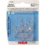 RCA 4-Wire Modular Outlet Phone Plug, Clear (10-Pack)
