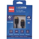 RCA Digital Plus HDMI Cable, White 6Ft.