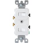 Leviton Single Pole White 15A Quiet Duplex Switch