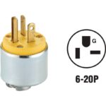 Leviton 20A 250V 3-Wire 2-Pole Armored Cord Plug