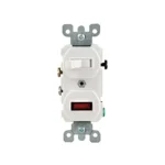 Leviton Heavy Duty White 15A Switch & Pilot Light