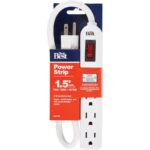 Do it Best 4-Outlet White Power Strip with 1-1/2 Ft. Cord