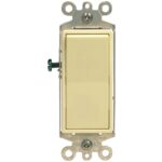 Leviton Decora Rocker Ivory 15A Grounded 3-Way Switch