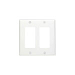 Leviton Decora 2-Gang Smooth Plastic Rocker Decorator Wall Plate White