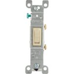 Leviton Residential Grade 15 Amp Toggle Single Pole Grounded Switch, Ivory