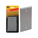 Bell Single Gang Rectangular Aluminum Gray Blank Weatherproof Outdoor Box Cover, Carded