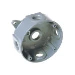 Bell 4 In. 5-Outlet 1/2 In. Gray Weatherproof Outdoor Round Box