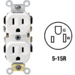 Leviton 15A White Commercial Grade 5-15R Duplex Outlet
