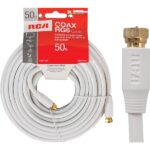 RCA Coaxial RG6 Cable, White 50 Ft.