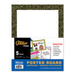 White Poster Board w/Glitter Frame (11" X 14")