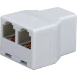 RCA 2-Line Phone Splitter Jack, White