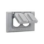 1-Gang Horizontal Duplex Weatherproof Cover, Gray