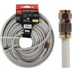 RCA RG6U Quad Shield Coaxial Cable, White 100Ft.