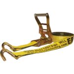 Erickson Ratchet Strap with Double J Hook, 2 In x 27 Ft. 10,000 Lb.