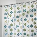 InterDesign York Graphic Blue/Green Fish Eva Shower Curtain