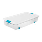 Sterilite Latch Wheel Underbed Box Clears 56 Qt.