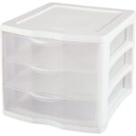 Sterilite ClearView 10 In. x 10 In. x 13.5 In. White 3-Drawer Storage Unit