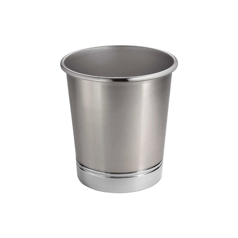 601811.jpg York 2 Gallon Silver Metal Wastebasket - Image 1