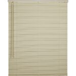 Home Impressions 52 In. x 64 In. x 1 In. Ivory Vinyl Light Filtering Cordless Mini Blind