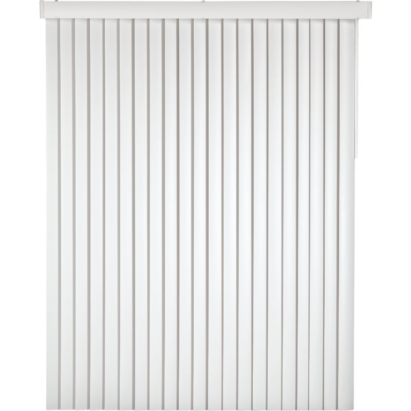 603524.jpg Home Impressions 78 In. x 84 In. White Vinyl Light Filtering Vertical Cordless Blind - Image 1