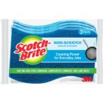 3M Scotch-Brite 4.4 In. x 2.6 In. Blue Scratch Free Scrub Sponge (3-Count)