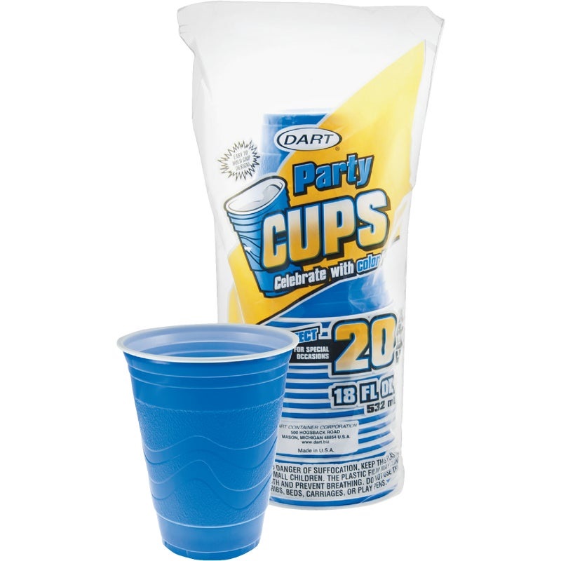 609285.jpg Dart 18 Oz. Blue Plastic Cup (20-Pack) - Image 1