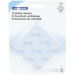 Homz Utility Adhesive Hook With Peel 'n Stick Tape (9 Pack)
