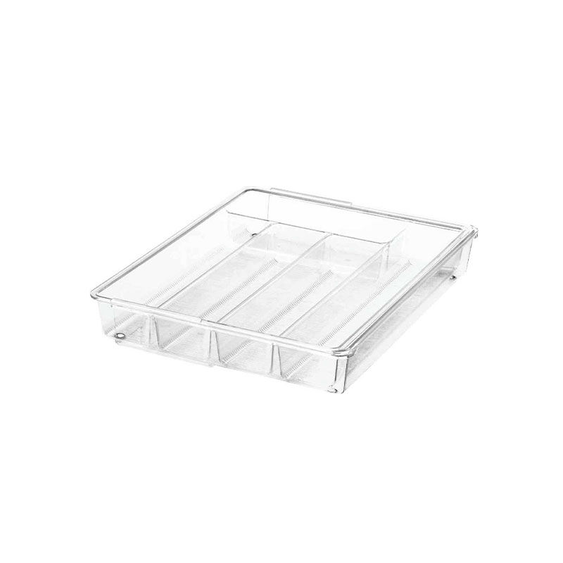 626677.jpg iDesign Linus 11.25 x 14.25 x 2.25 Inch Clear Cutlery Tray - Image 1