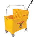 Plastic Mop Bucket With Wringer & Wheels, 21qt