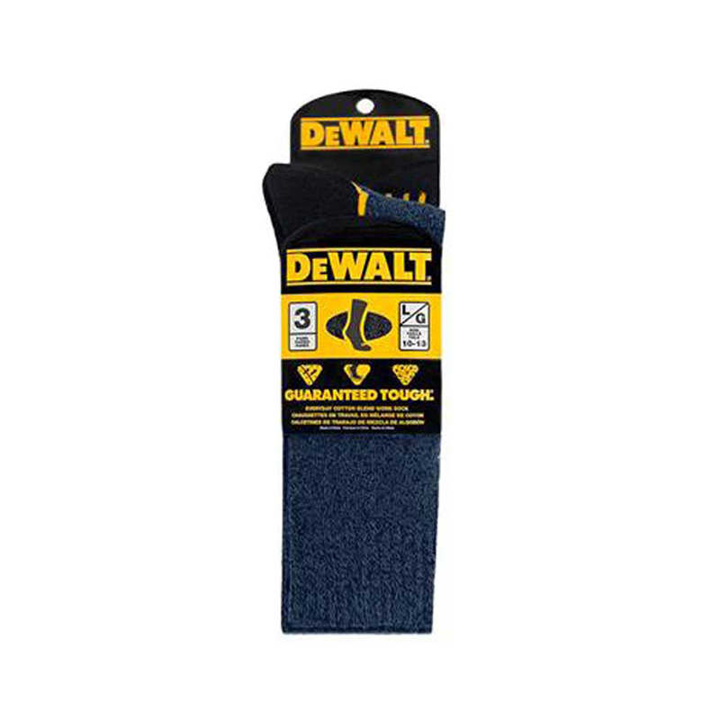 628722231511.jpg Dewalt Men's Navy Cotton Blend Work Sock 3 Pack - Image 1