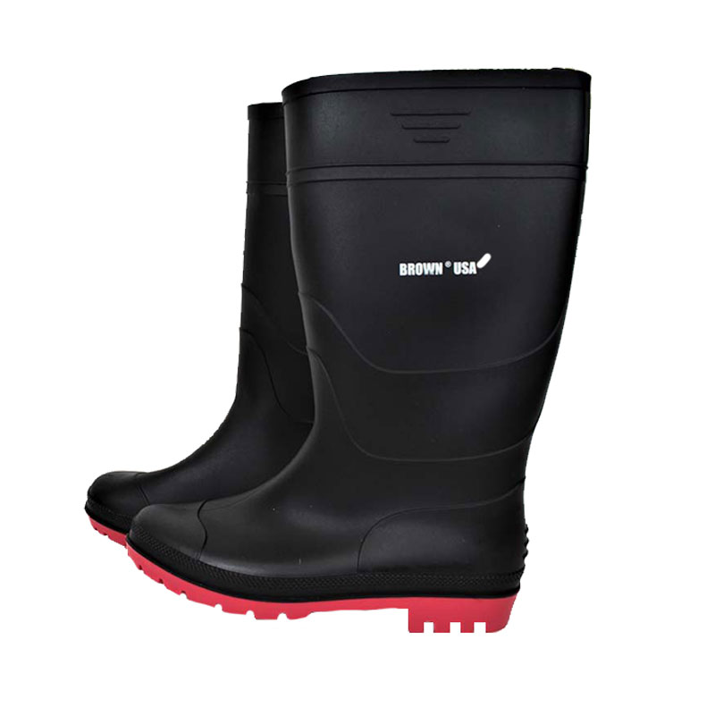 638110010123.jpg Brown PVC Boot 9" - Image 1