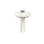 Brown 22 x 18 x 33-1/2 Inch White Pedestal Basin