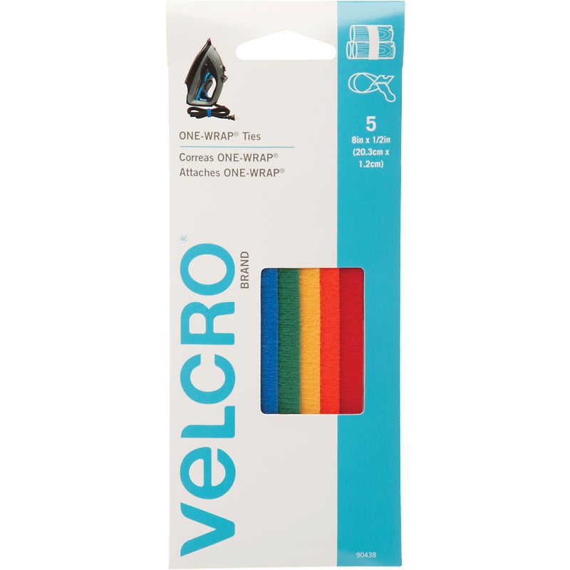 638854.jpg VELCRO Brand One-Wrap 8 In. Assorted Hook & Loop Tie (5 Ct.) - Image 1