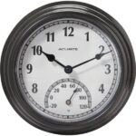 Acurite 8.5" Metal Indoor/Outdoor Clock Thermometer
