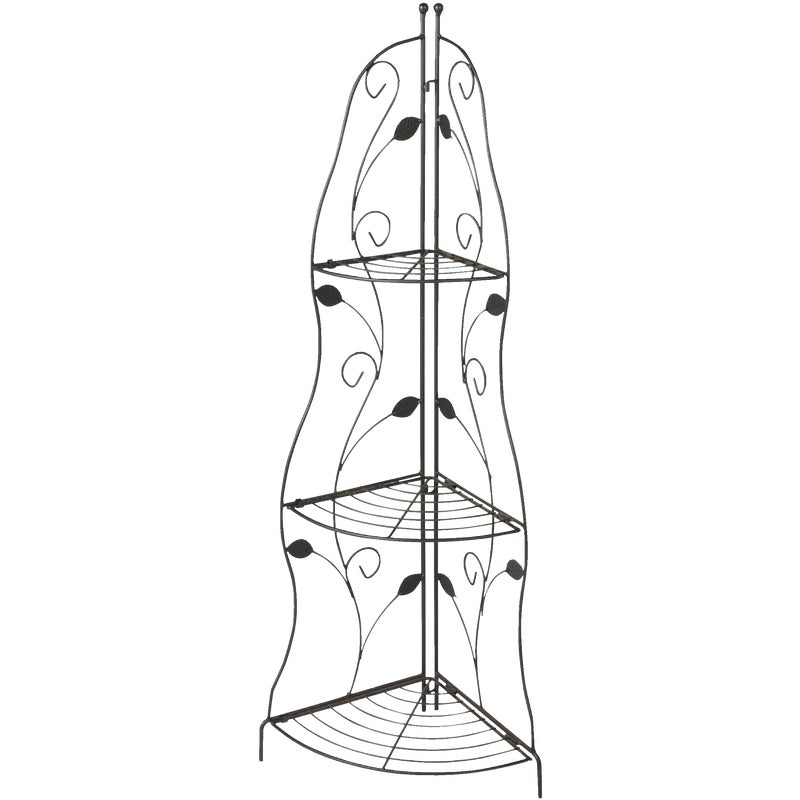 701523.jpg Best Garden Black Steel Corner Plant Stand - Image 1