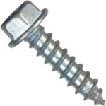 Hillman #8 x 1 In. Slotted Hex Washer Head Zinc Sheet Metal Screw