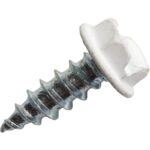 #8 x 1/2 Inch White Slotted Hex Washer Head Screw 100Pk