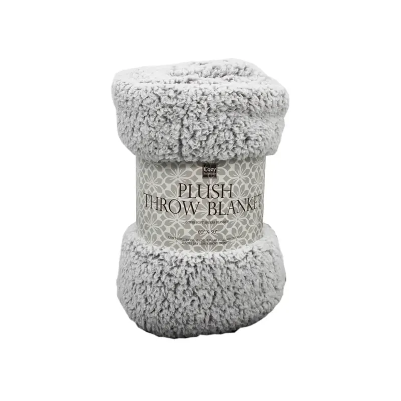 731015293865 Kole Two Tone Cotton Sherpa Throw Blanket Assorted Colors - Image 1