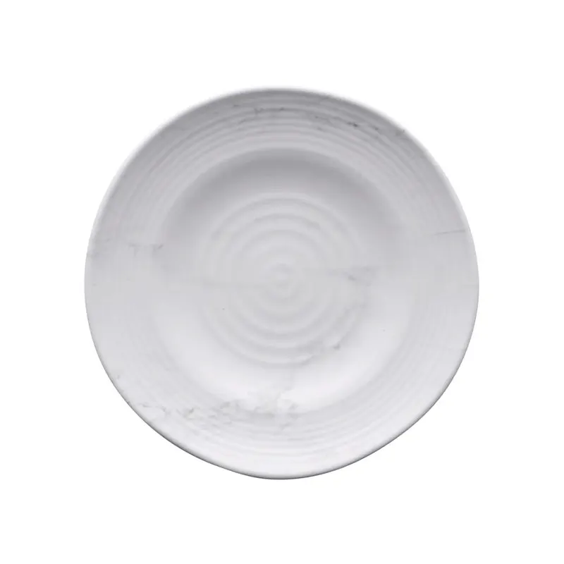 740731390703 Leading Ware Round Plate Marble Blanc 6 1/4" - Image 1