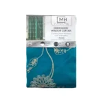 Monica Home Collection Embroidery Window Curtain Teal 55x90 Inch