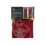 Home Living Double Layer Embroidery Curtain Burgundy 54x90 Inch