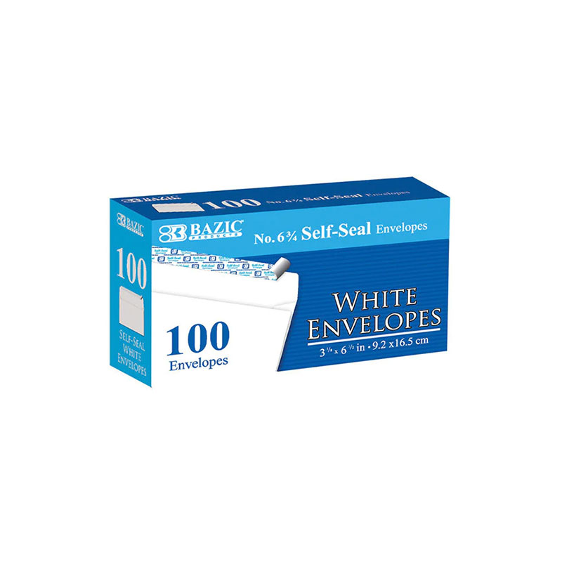 764608005729.jpg Bazic #6 3/4 Self-Seal White Envelope 100Pk - Image 1
