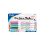 Bazic Fine Tip Bright Color Dry-Erase Marker 4Pk
