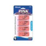 Bazic Pink Bevel Eraser 4Pk
